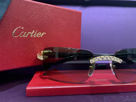 cartier shades with diamonds|real cartier glasses with diamonds.